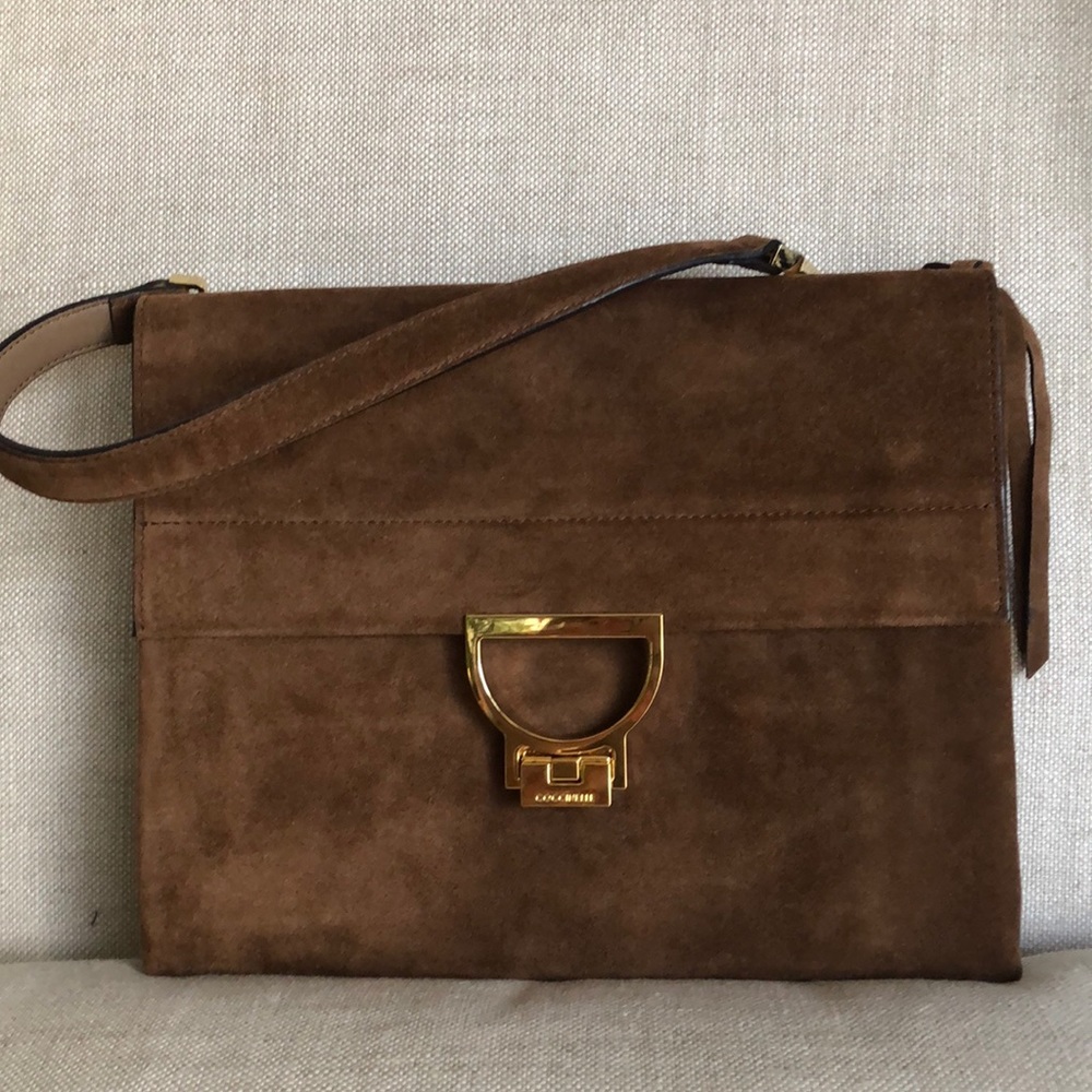 COCCINELLE Arlettis Brown Suede Bag large